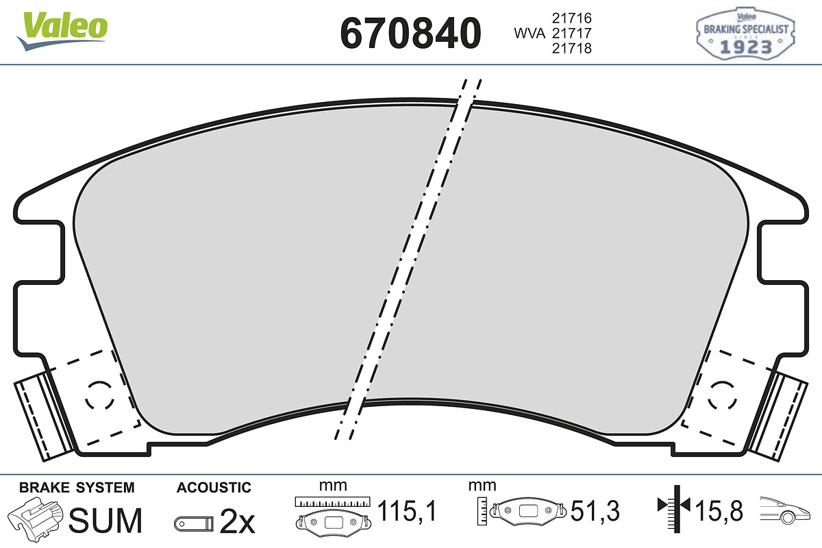 set placute frana,frana disc 670840 VALEO